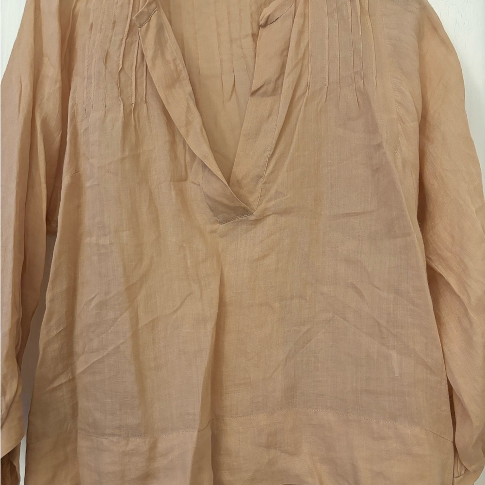 Zara Tan Long Sleeve Relaxed Tunic